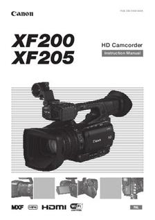Canon XF 200 manual. Camera Instructions.